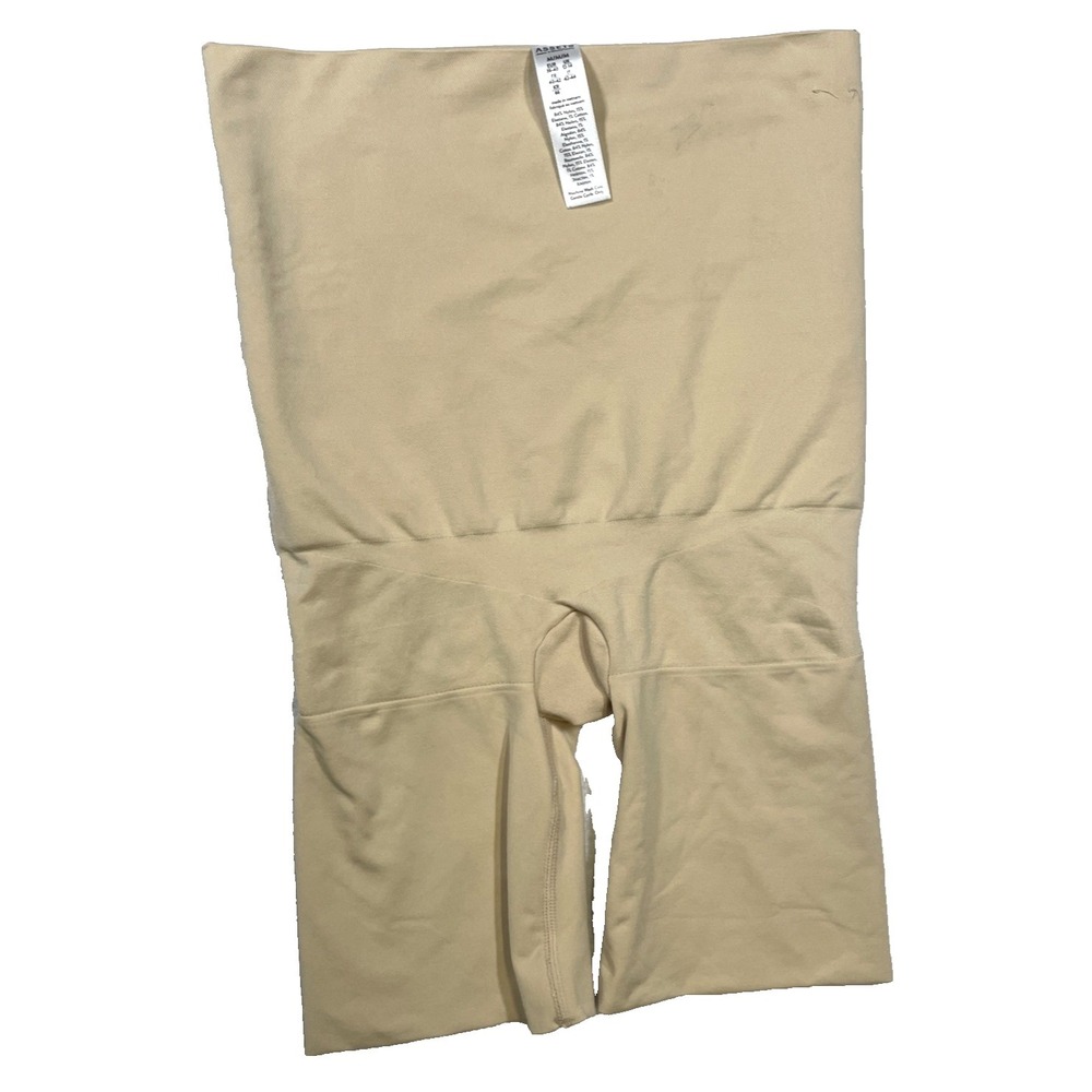 ASSETS by SPANX Womens Shaping Shorts Beige Control Waist Leggings Medium